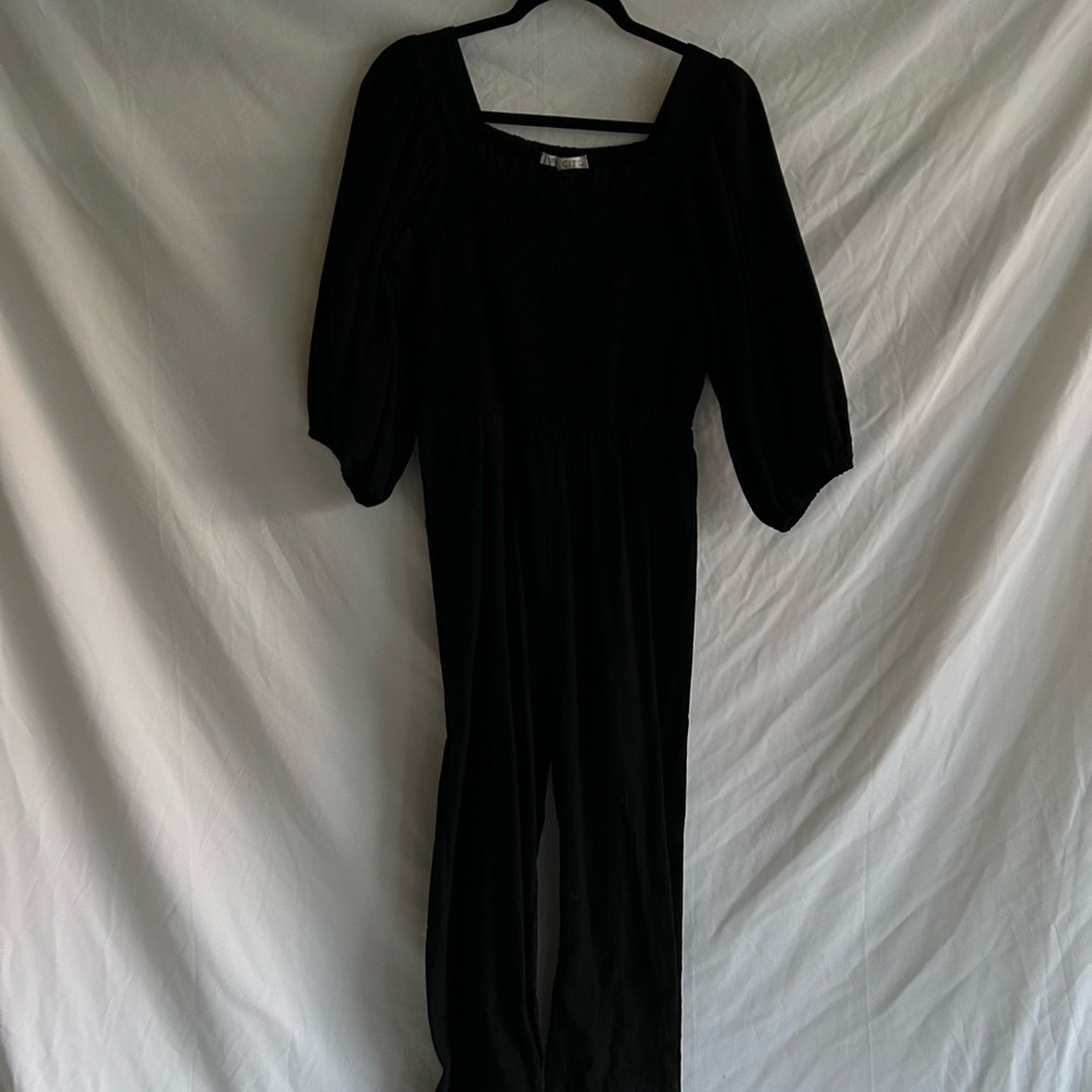 Ivy City Smocked Elegant Black Women's Jumpsuit